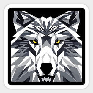 Pop Art Geometric Wolf Face Sticker